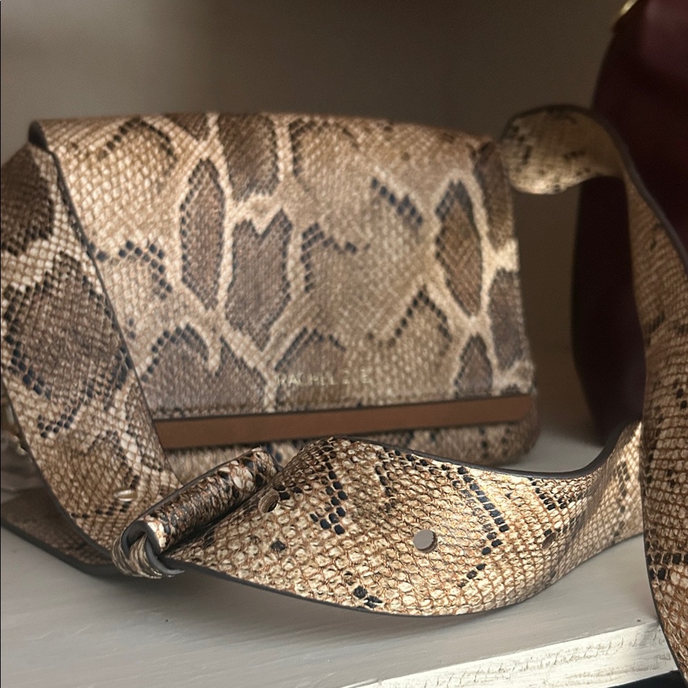 Rachel Zoe Snake-Print Crossbody Bag with silver hardware
